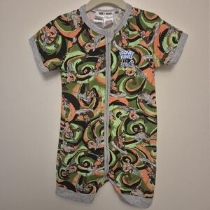 3T Tazmanian Devil Looney Tunez Bonds Zip Romper